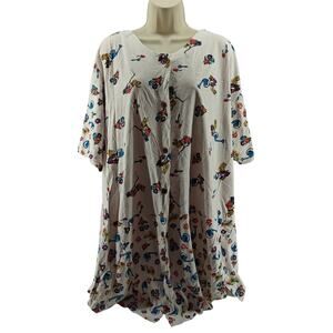 Vintage Sopre Lingerie Cotton Blend Nightshirt Whimsical Rabbit 26/28W Plus Size